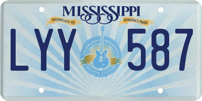 MS license plate LYY587