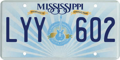 MS license plate LYY602