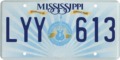 MS license plate LYY613