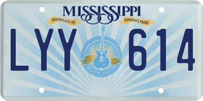 MS license plate LYY614