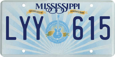 MS license plate LYY615