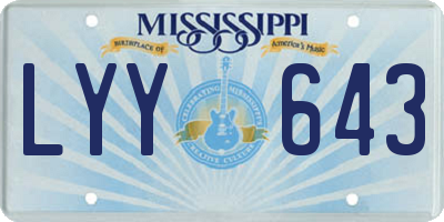 MS license plate LYY643