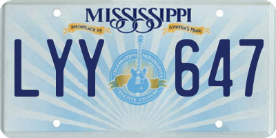 MS license plate LYY647