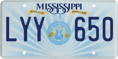 MS license plate LYY650