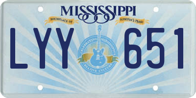 MS license plate LYY651