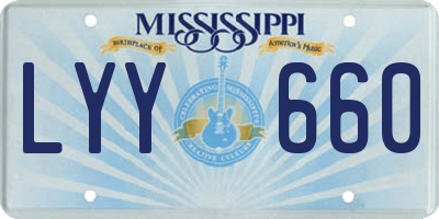 MS license plate LYY660