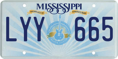MS license plate LYY665