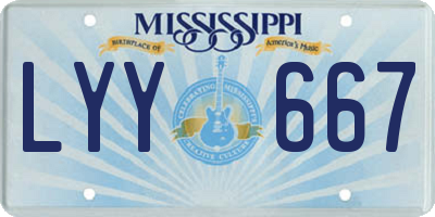 MS license plate LYY667