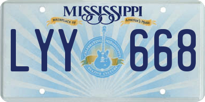 MS license plate LYY668