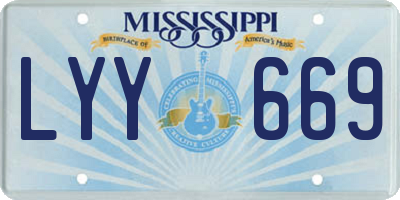 MS license plate LYY669