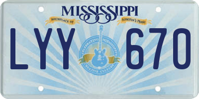 MS license plate LYY670