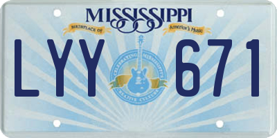 MS license plate LYY671