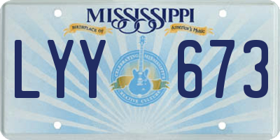 MS license plate LYY673
