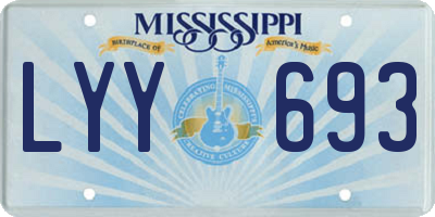 MS license plate LYY693