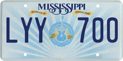 MS license plate LYY700