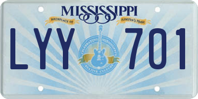 MS license plate LYY701