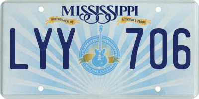 MS license plate LYY706