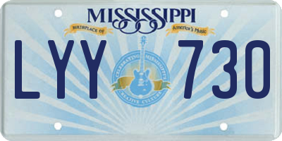 MS license plate LYY730