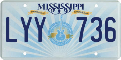 MS license plate LYY736