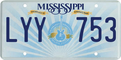 MS license plate LYY753