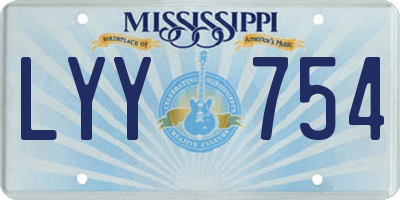 MS license plate LYY754