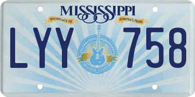 MS license plate LYY758
