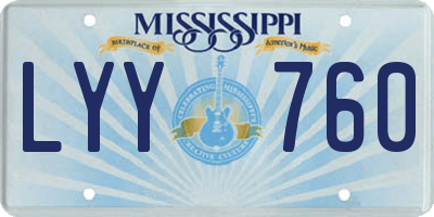 MS license plate LYY760