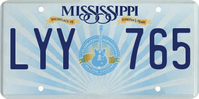 MS license plate LYY765