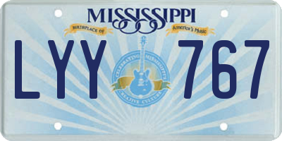 MS license plate LYY767