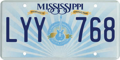 MS license plate LYY768
