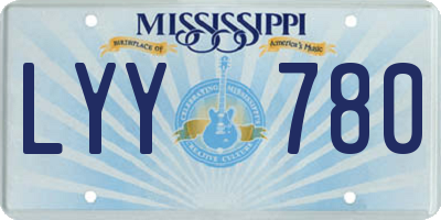 MS license plate LYY780