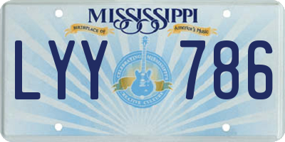 MS license plate LYY786
