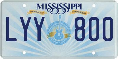 MS license plate LYY800