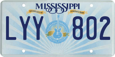 MS license plate LYY802