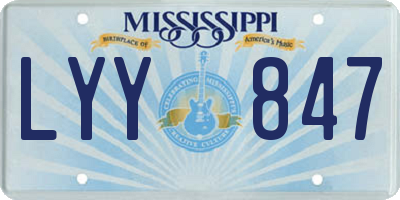 MS license plate LYY847