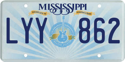 MS license plate LYY862
