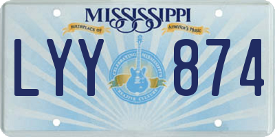 MS license plate LYY874