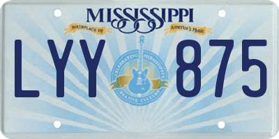 MS license plate LYY875