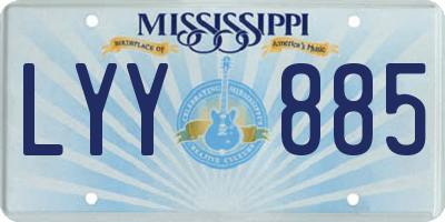 MS license plate LYY885