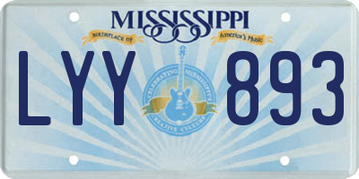 MS license plate LYY893