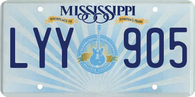 MS license plate LYY905