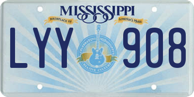 MS license plate LYY908