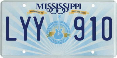 MS license plate LYY910