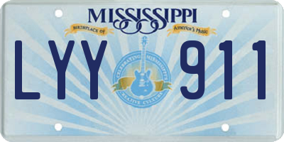 MS license plate LYY911