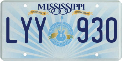 MS license plate LYY930