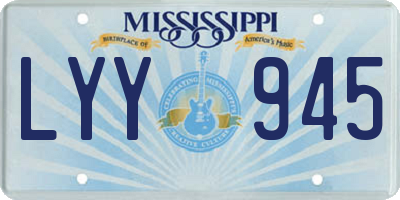 MS license plate LYY945