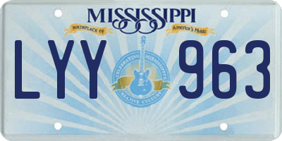 MS license plate LYY963