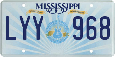 MS license plate LYY968
