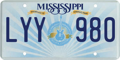 MS license plate LYY980