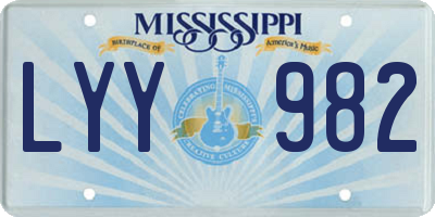 MS license plate LYY982